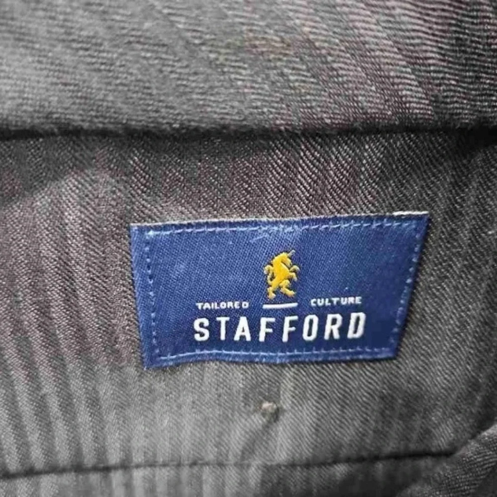 Stafford Blue CoolMax Classic Fit Dress Pants Mens 36x32 Birdseye Blue 553-6011